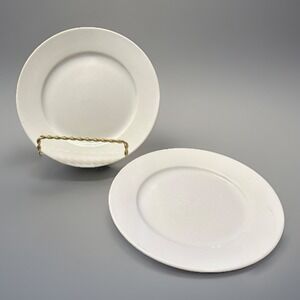 Lot Of 2 Crate & Barrel White Bread Plates Porcelain Plain Round 6" Diam
